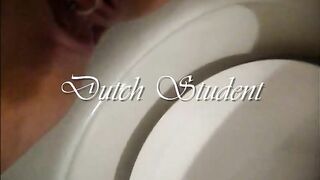Dutch student girl toilet poop