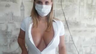 Russian busty Nurse pooping
