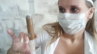 Russian busty Nurse pooping