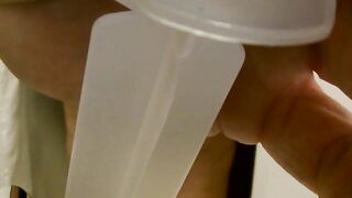 Enema fun and scat dildo sex