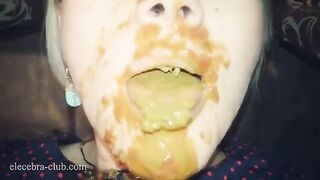 Elecebra - smelly bitter diahrrea and cock juice swallowing closeup