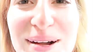 Amateur blonde girl and hot shit closeup