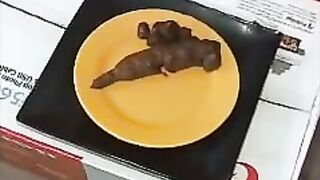 Hannah showing her lovely dark turd