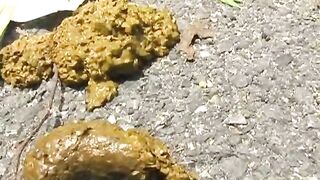 Amazing messy shit in the side way