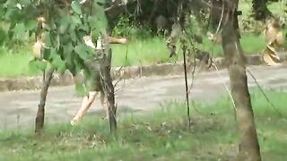 Urgent shit in the woods