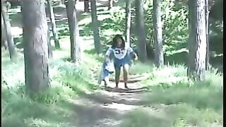 Kayla dropping shit in the woods