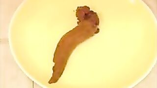 Sexy brunette lady and hot poop