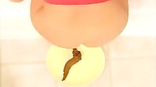 Sexy brunette lady and hot poop