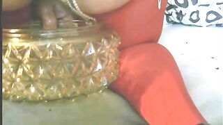 Thick hard booty gets lubed before fuck