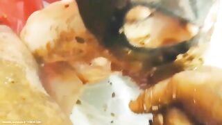 Shit covered horny wife taking fisting and fuck