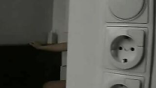 Gorgeous model babe panty poop play