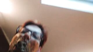 Big tits nerdy milf smearing shit