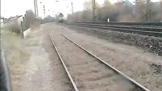 Shitting and pissing on the train track