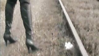 Shitting and pissing on the train track