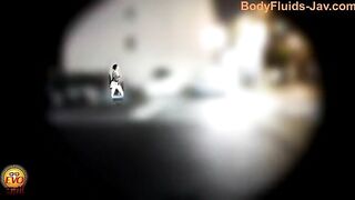 Stylish pooping in knee-high boots caught on cam