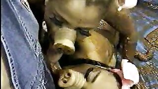 Pig slut covered in shit gets fucked