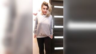 Tattooed busty girl masturbates and poop