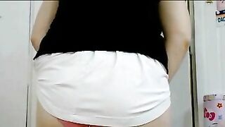 Girl changing the diaper