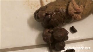 Tegan drops a big heavy poop