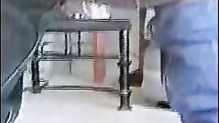 Curvy blonde MILF shitting at home