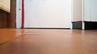 Lovely Asian teen babe dropping hot load on the floor