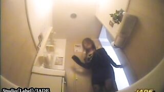 Japanese girls vomit in restroom POV