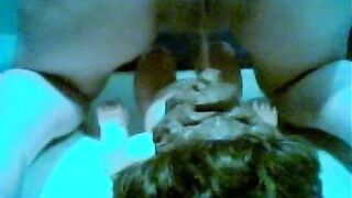 Dirty horny lady shitting a mess on the slave