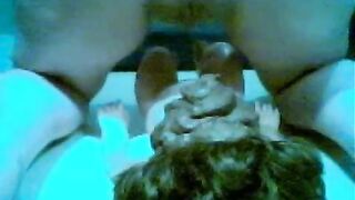 Dirty horny lady shitting a mess on the slave