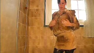 Fat tits German milf smearing shit