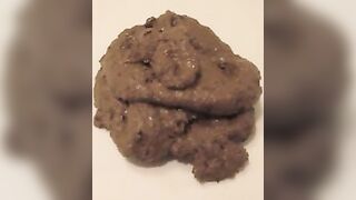 Woman shits on the floor in the bathroom