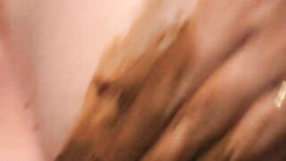 Woman puts shit in her asshole