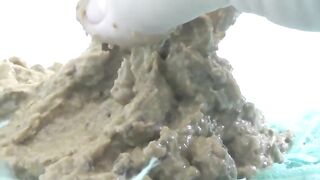 A big pile of shit with piss being mixed into it