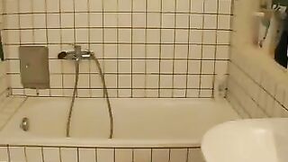 Girl takes a steaming shit in her zebra dress