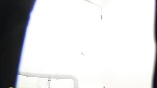 Girl takes a big piss and shit on the toilet