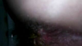 Hairy sexy milf shitting in the toilet