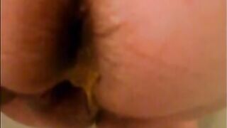 Mature woman shitting diarrhea home closeup