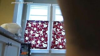 Amateur milf with huge boobs and hairy pussy smearing shit