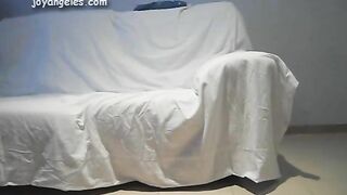 Shy beautiful brunette's huge poo by the help of the dildo