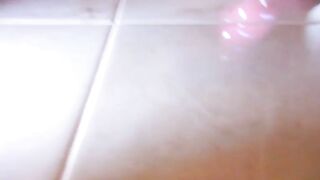 Struggling to push out her sticky turd