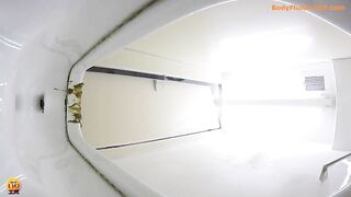 Shaved Japanese babe pissing and shitting on cam