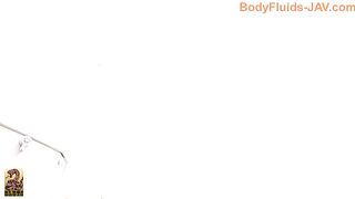 Girl in school uniform squats and pisses on the floor