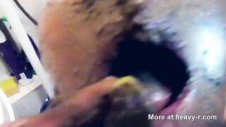 Small tits wife gets covered in shit and piss