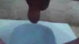 Girl takes a massive shit in a public toilet