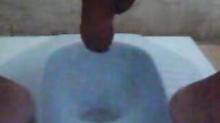 Girl takes a massive shit in a public toilet