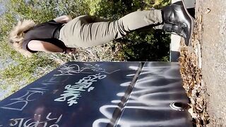 Girl shits and pisses powerfully