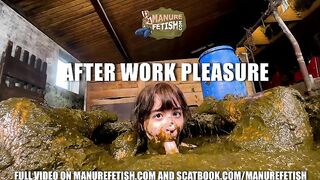 Babe swims in shit and piss in barn