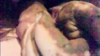 Woman pulls massive shit from her ass and deposits it on the bed