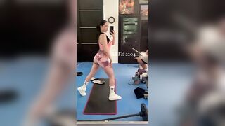 Girl takes a shit on exercise bike in gym