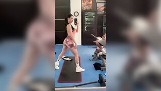 Girl takes a shit on exercise bike in gym