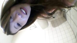 Asian girl shits on the floor